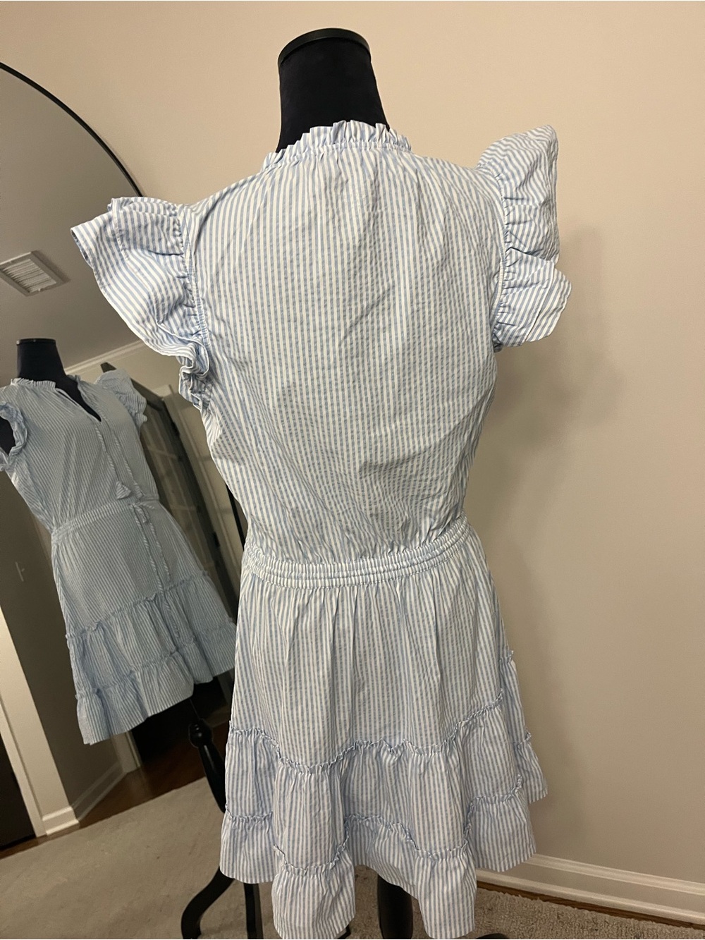 Vineyard Vines Blue & White Striped Ruffle-Sleeve Dress - Picture 5 of 10